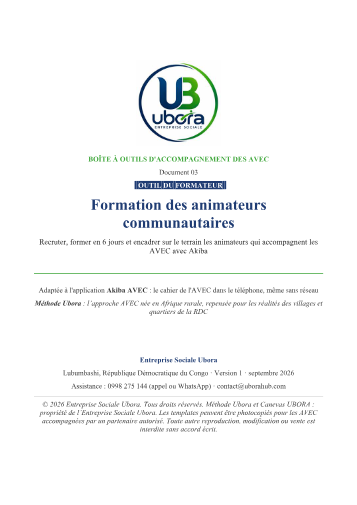 Couverture : Formation des animateurs