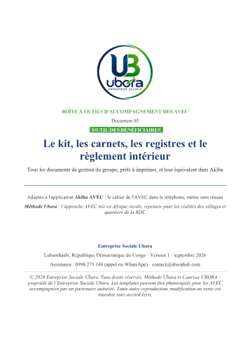 Couverture : Kit, carnets et règlement