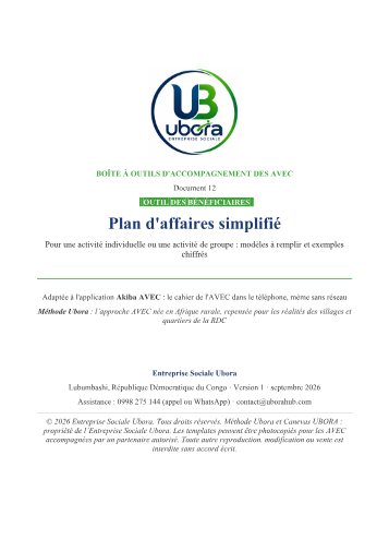 Couverture : Plan d'affaires et Canevas UBORA